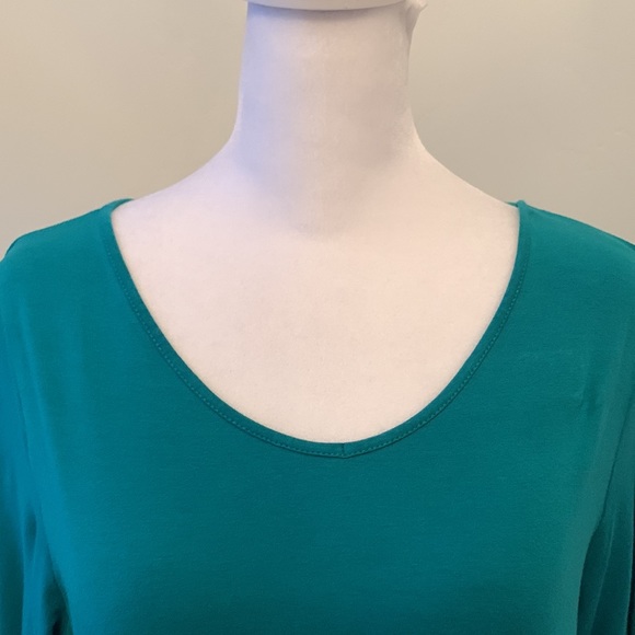 J.Jill Tunic Long Sleeve Top ; Wearever Collection. Petite Medium. Greenish teal - Picture 4 of 7